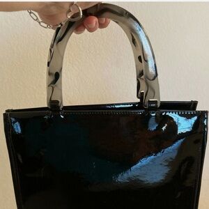 Newman Marcus NWOT Black Patent Leather Handbag
